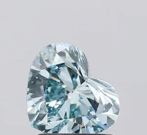 1.04ct HEART Fancy Vivid Greenish Blue VS1 Coloured Lab diamond