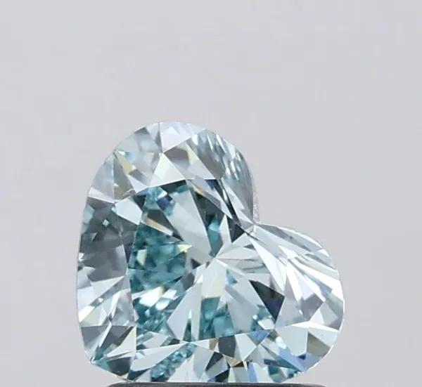 1.04ct HEART Fancy Vivid Greenish Blue VS1 Coloured Lab diamond