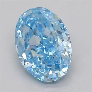 1ct OVAL Fancy Vivid Blue VS1 Coloured Lab diamond