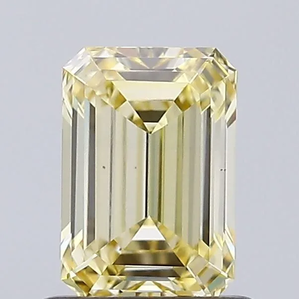 0.88ct EMERALD Fancy Light Yellow VS1 Coloured Lab diamond