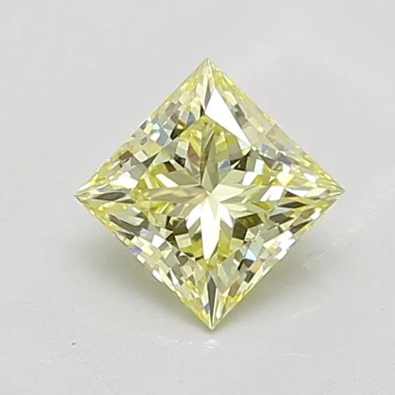 1.05ct PRINCESS Fancy Yellow VVS2 Coloured Lab diamond