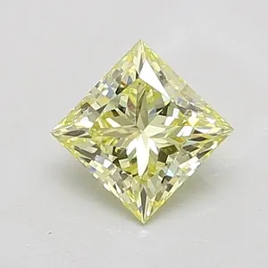 1.05ct PRINCESS Fancy Yellow VVS2 Coloured Lab diamond