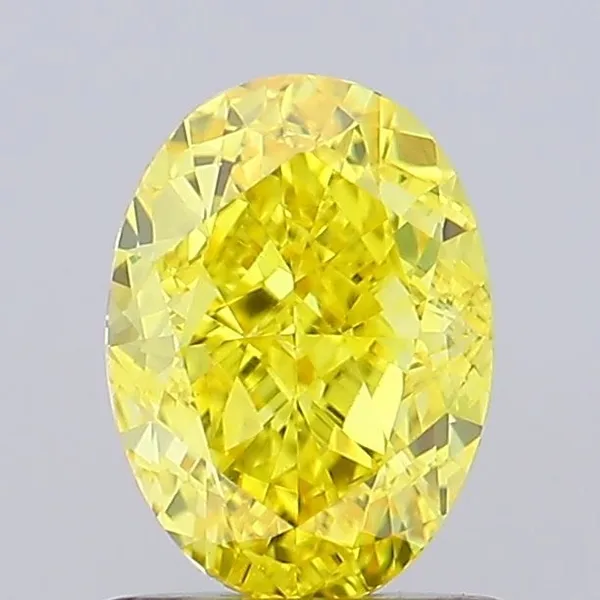 1.14ct OVAL Fancy Vivid Yellow VVS2 Coloured Lab diamond