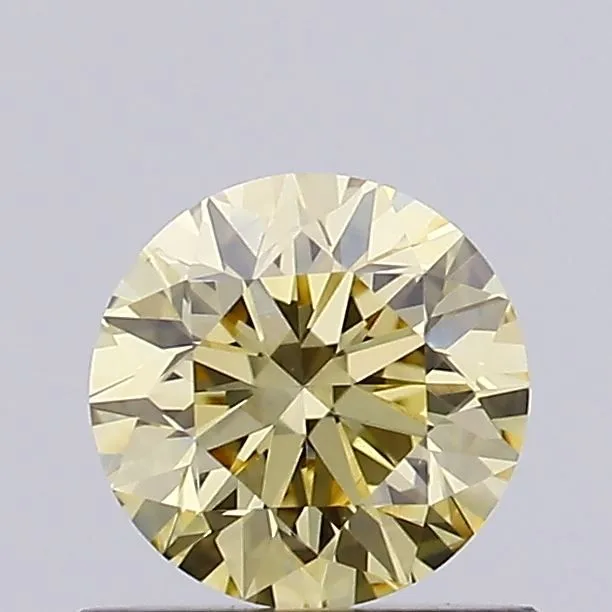 0.51ct ROUND Fancy Intense Yellow VS1 Coloured Lab diamond