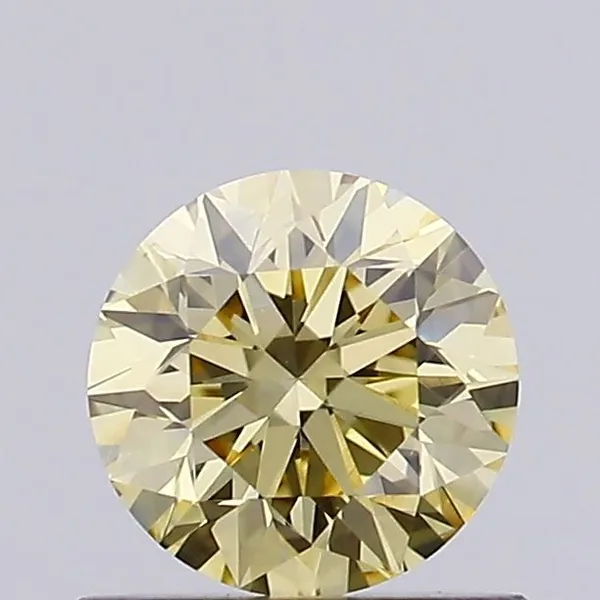 0.51ct ROUND Fancy Intense Yellow VS1 Coloured Lab diamond
