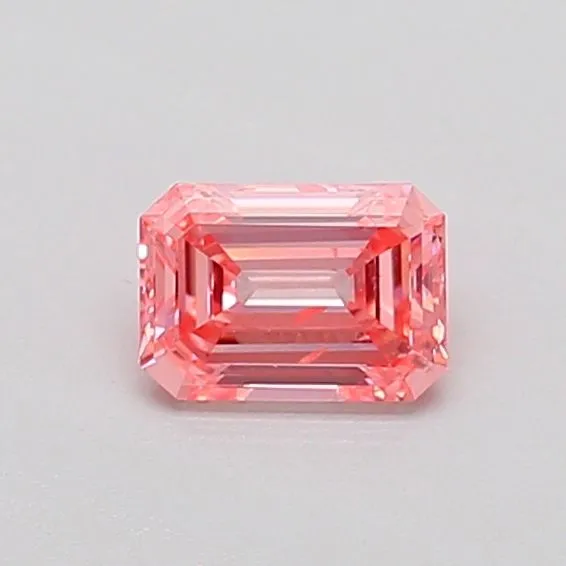 0.37ct EMERALD Fancy Vivid Pink SI2 Coloured Lab diamond