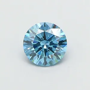 1.09ct ROUND Fancy Vivid Blue VS2 Coloured Lab diamond