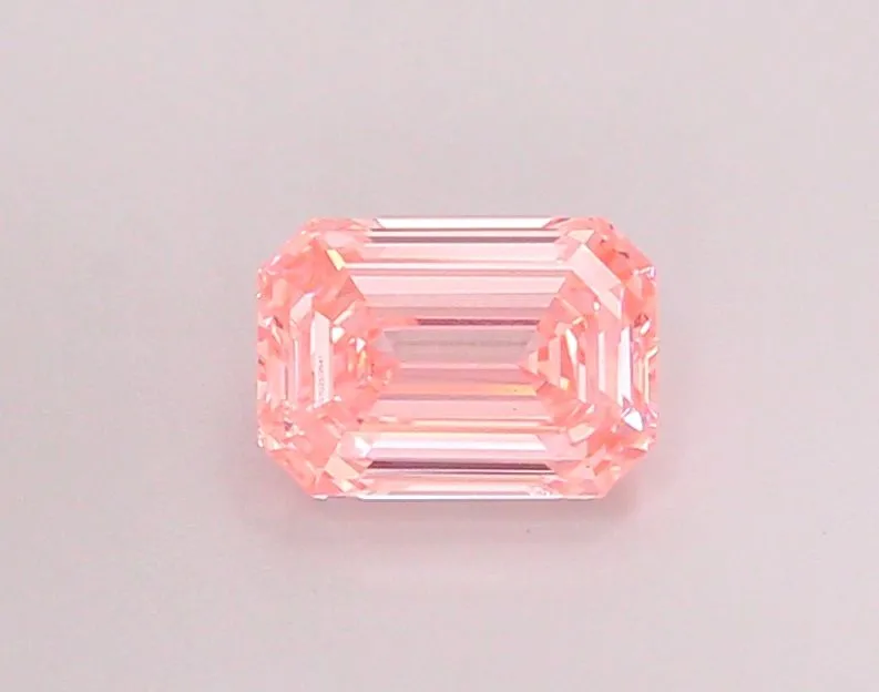 1.01ct EMERALD Fancy Intense Pink VS2 Coloured Lab diamond