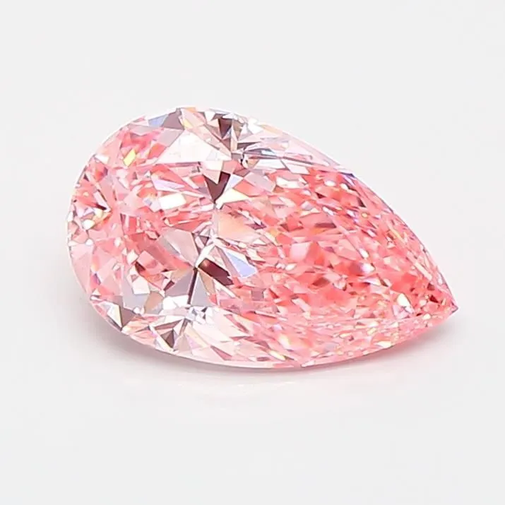 0.93ct PEAR Fancy Vivid Pink VS1 Coloured Lab diamond