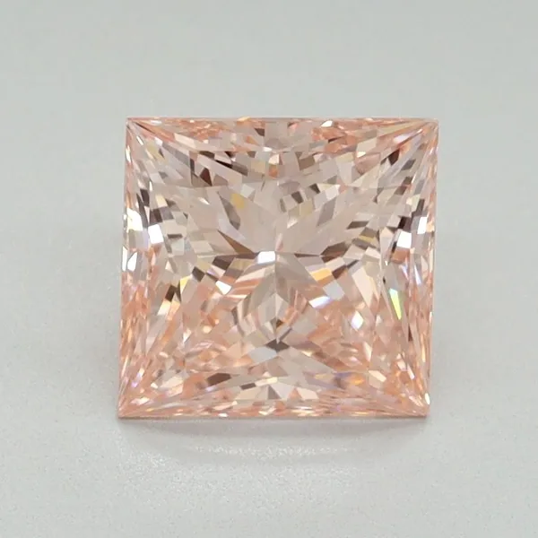 1.53ct PRINCESS Fancy Vivid Pink VS1 Coloured Lab diamond