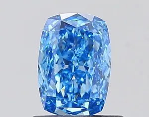 0.91ct CUSHION Fancy Vivid Blue VS1 Coloured Lab diamond