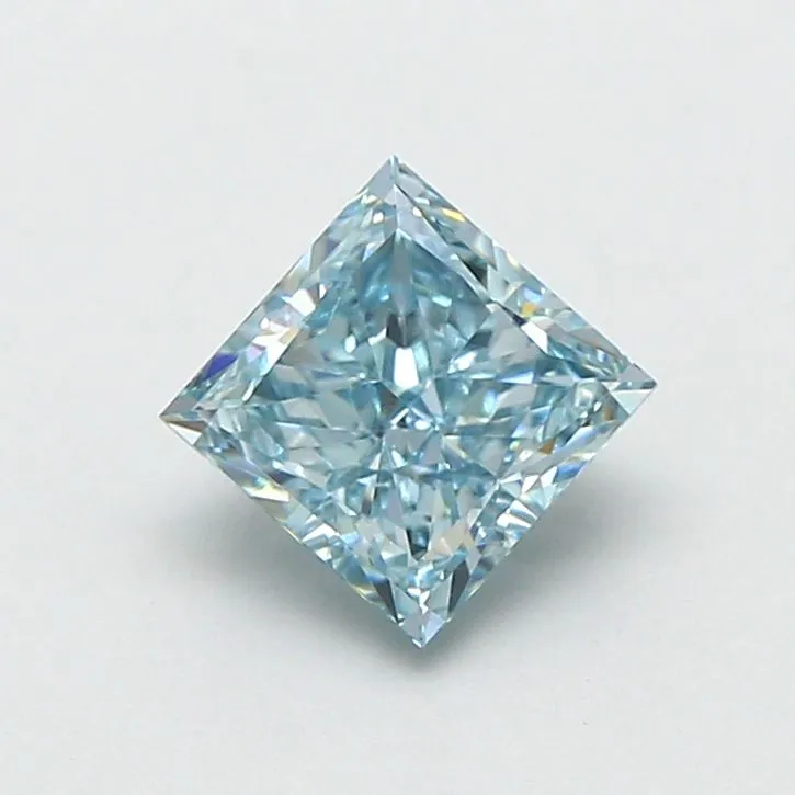 1.07ct PRINCESS Fancy Vivid Blue VS1 Coloured Lab diamond