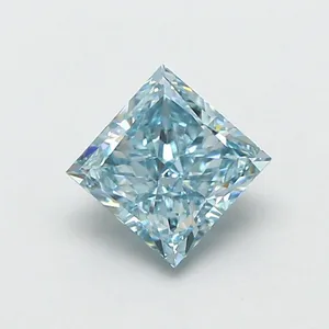 1.07ct PRINCESS Fancy Vivid Blue VS1 Coloured Lab diamond