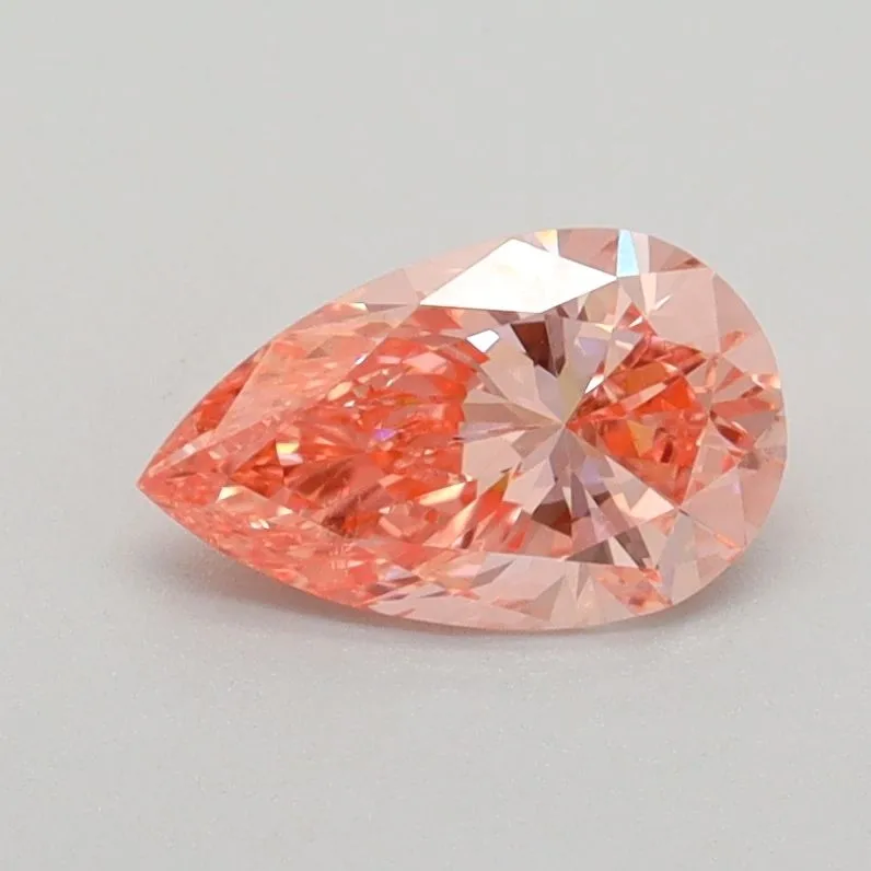 0.73ct PEAR Fancy Vivid Pink SI1 Coloured Lab diamond