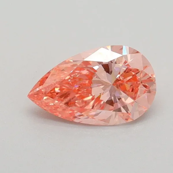 0.73ct PEAR Fancy Vivid Pink SI1 Coloured Lab diamond