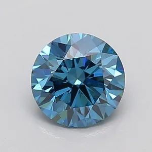 0.75ct ROUND Fancy Vivid Blue VS1 Coloured Lab diamond