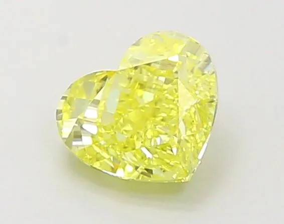 1.01ct HEART Fancy Vivid Yellow VVS2 Coloured Lab diamond