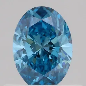 0.46ct OVAL Fancy Vivid Blue VVS1 Coloured Lab diamond