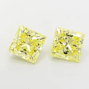 2.6ct PRINCESS Fancy Yellow VS1 Coloured Lab diamond