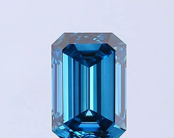 1.55ct EMERALD Fancy Vivid Blue VS2 Coloured Lab diamond