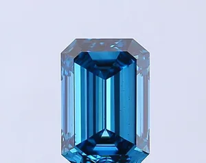 1.55ct EMERALD Fancy Vivid Blue VS2 Coloured Lab diamond
