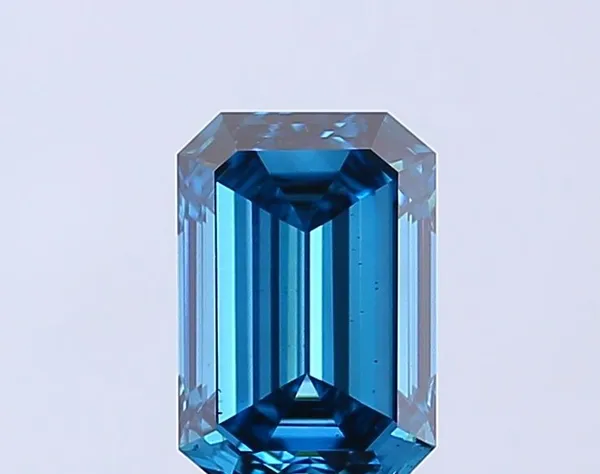 1.55ct EMERALD Fancy Vivid Blue VS2 Coloured Lab diamond