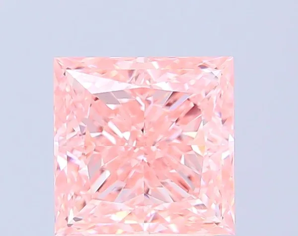 3.07ct PRINCESS Fancy Vivid Pink VVS2 Coloured Lab diamond