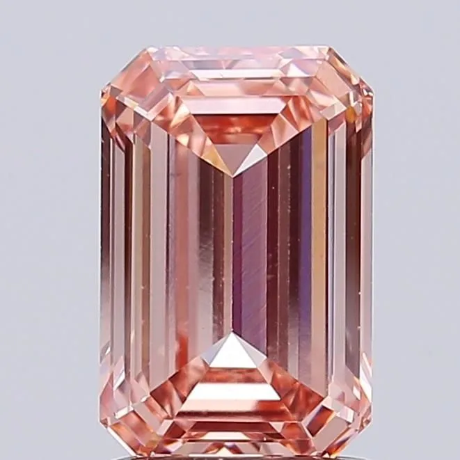 1.78ct EMERALD Fancy Brownish Pink VS1 Coloured Lab diamond