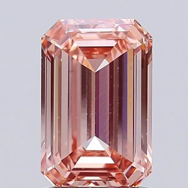 1.78ct EMERALD Fancy Brownish Pink VS1 Coloured Lab diamond