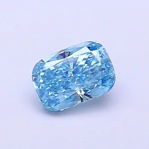0.49ct CUSHION Fancy Vivid Blue VVS2 Coloured Lab diamond
