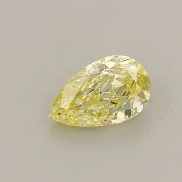 0.34ct PEAR Fancy Intense Yellow VS2 Coloured Lab diamond