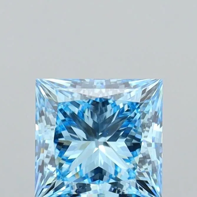 1.05ct PRINCESS Fancy Vivid Blue VS1 Coloured Lab diamond
