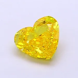 1.33ct HEART Fancy Vivid Yellow VVS2 Coloured Lab diamond