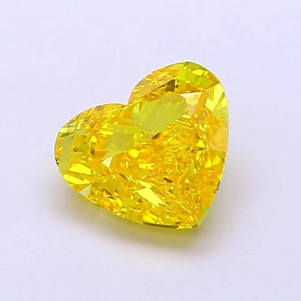 1.33ct HEART Fancy Vivid Yellow VVS2 Coloured Lab diamond