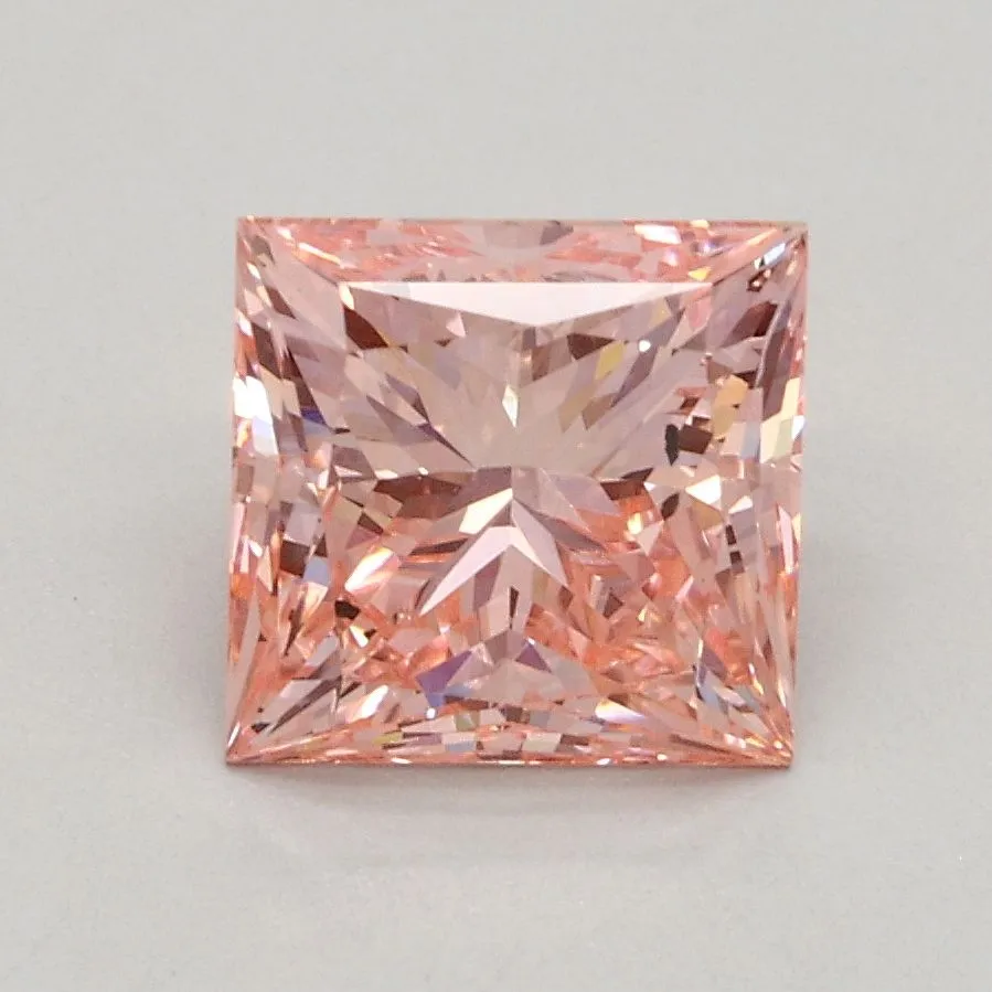 1.51ct PRINCESS Fancy Intense Pink SI1 Coloured Lab diamond