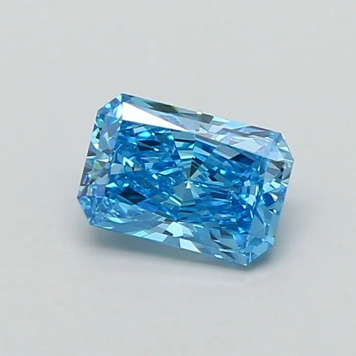 0.94ct RADIANT Fancy Vivid Blue VVS2 Coloured Lab diamond