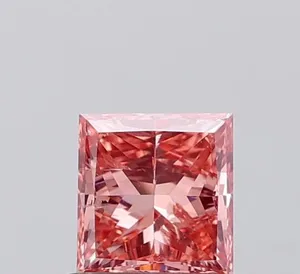 1ct PRINCESS Fancy Vivid Pink SI2 Coloured Lab diamond