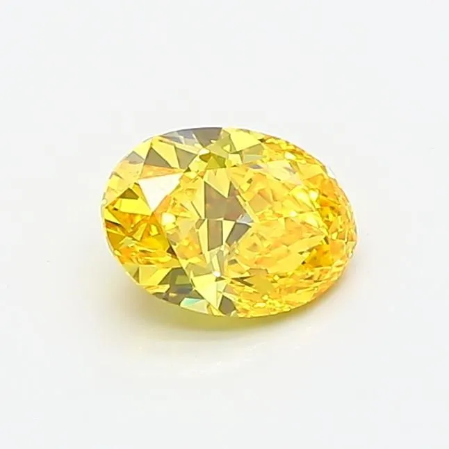 0.68ct OVAL Fancy Vivid Yellow VVS1 Coloured Lab diamond
