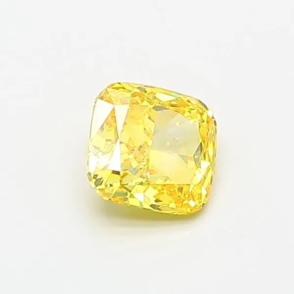 0.56ct CUSHION Fancy Vivid Yellow VVS2 Coloured Lab diamond