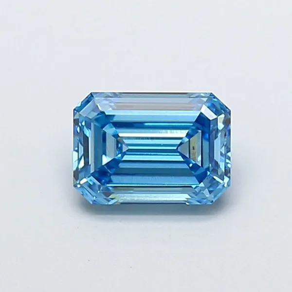 1.03ct EMERALD Fancy Vivid Blue VVS2 Coloured Lab diamond