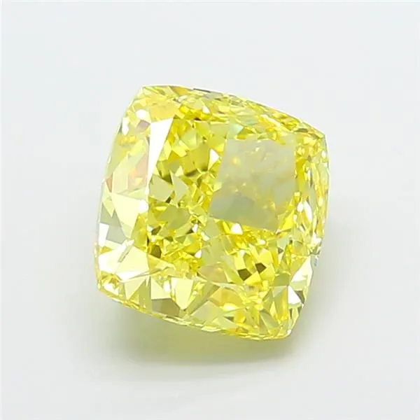 1.08ct CUSHION Fancy Intense Yellow VS1 Coloured Lab diamond