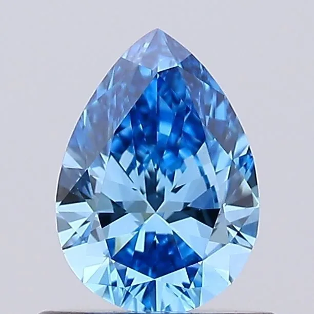 0.66ct PEAR Fancy Vivid Blue VVS2 Coloured Lab diamond