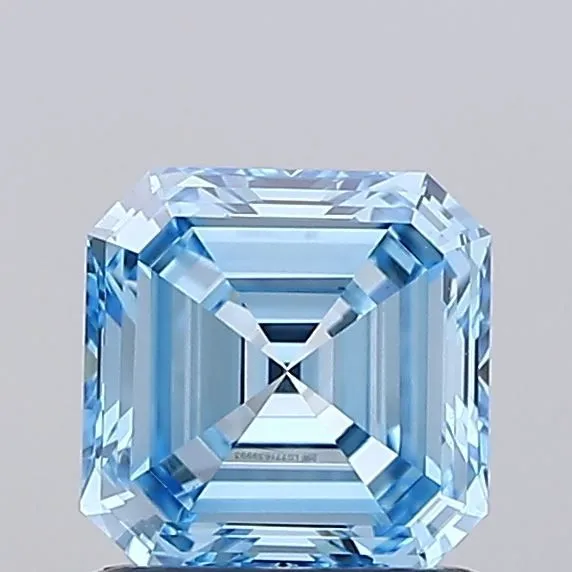 0.86ct EMERALD Fancy Vivid Blue VS1 Coloured Lab diamond