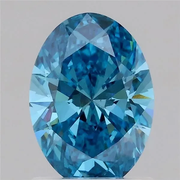 1.11ct OVAL Fancy Vivid Blue VS2 Coloured Lab diamond
