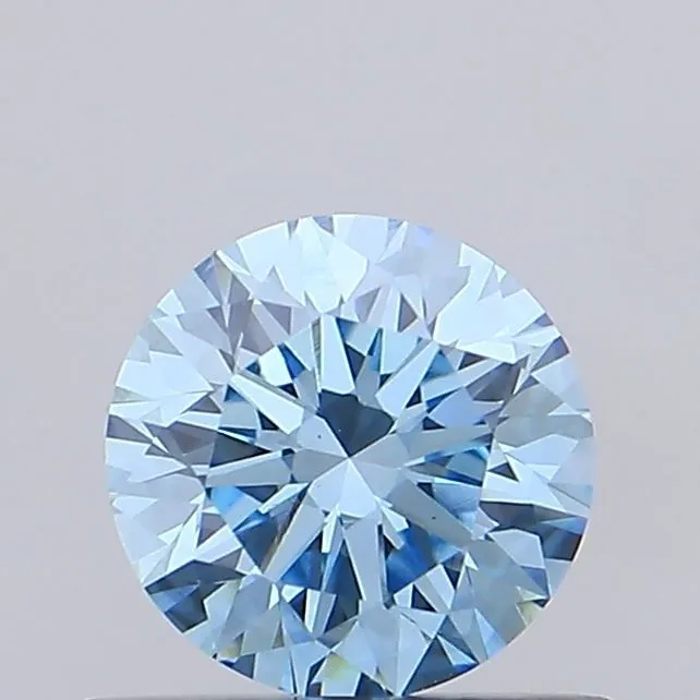 0.62ct ROUND Fancy Vivid Blue VS1 Coloured Lab diamond
