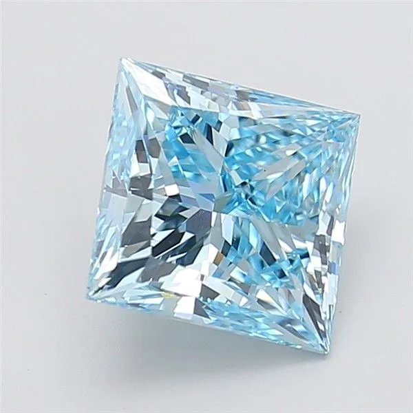 5.05ct PRINCESS Fancy Vivid Blue VS1 Coloured Lab diamond