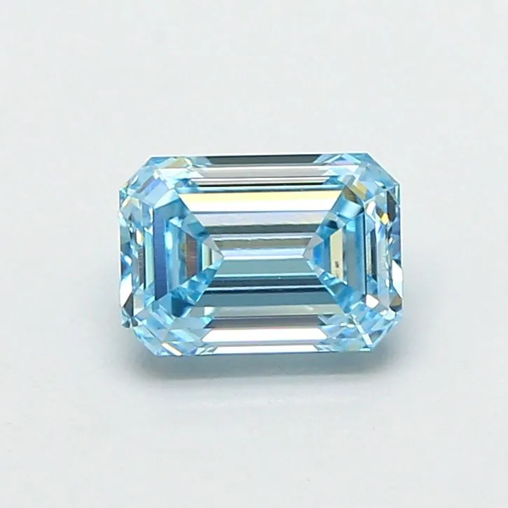 1.09ct EMERALD Fancy Vivid Blue VVS2 Coloured Lab diamond