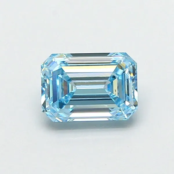 1.09ct EMERALD Fancy Vivid Blue VVS2 Coloured Lab diamond