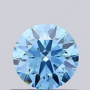 0.57ct ROUND Fancy Vivid Blue VS1 Coloured Lab diamond