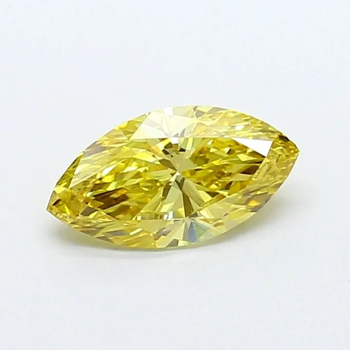 0.96ct MARQUISE Fancy Intense Yellow VVS2 Coloured Lab diamond